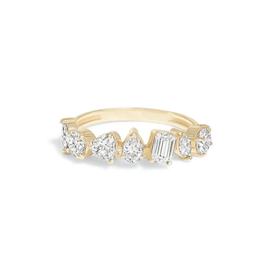 Simple Women's Ring Gold Color Geometry Cubic Zirconia Minimalist Stacking Rings Finger Accessories Female Jewelry Gifts R018