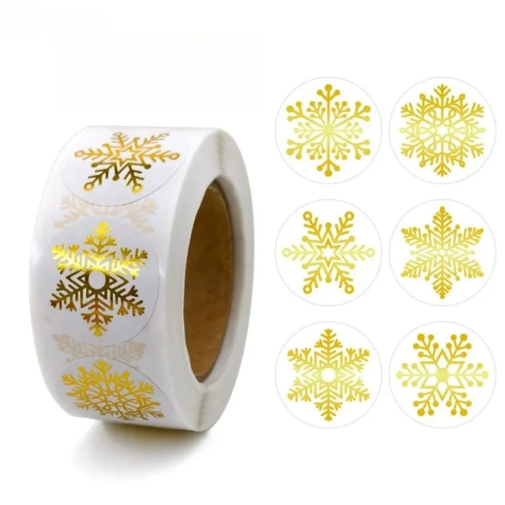 500pcs 1 inch Round Merry Christmas Stickers Self Adhesive Holiday Stickers For Christmas Decor Wedding Party Cards