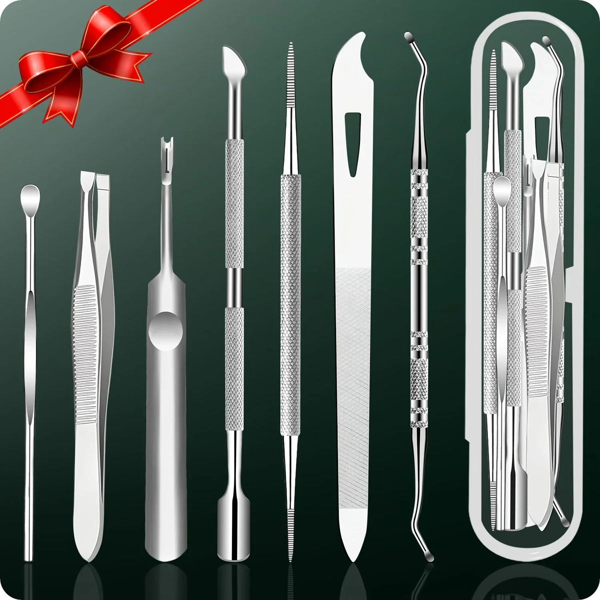 7pcs Stainless Steel Cuticle Remover Kit,Premium Ingrown Toenail Removal Tool Kit, Best Gift, Pedicure Tools, Manicure Nail Kits