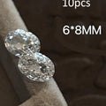 10pcs/bag Large Eggs Clear Zircon Nail Rhinestones Big/Small Square Oval Transparent Nail Art Charms Sparkle Manicure Decoration
