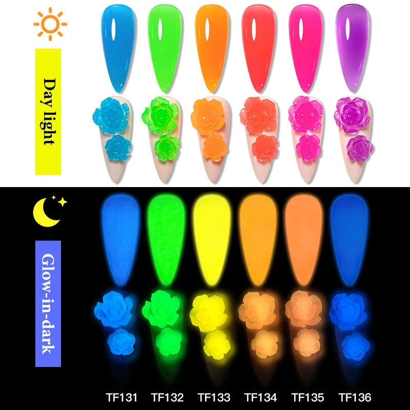 MEET ACROSS 8ml No Stick Hand Extension Gel Luminous Gel Nail Polish Bulider Gel Carving Flower Nail Art Shaping Acrylic Nail