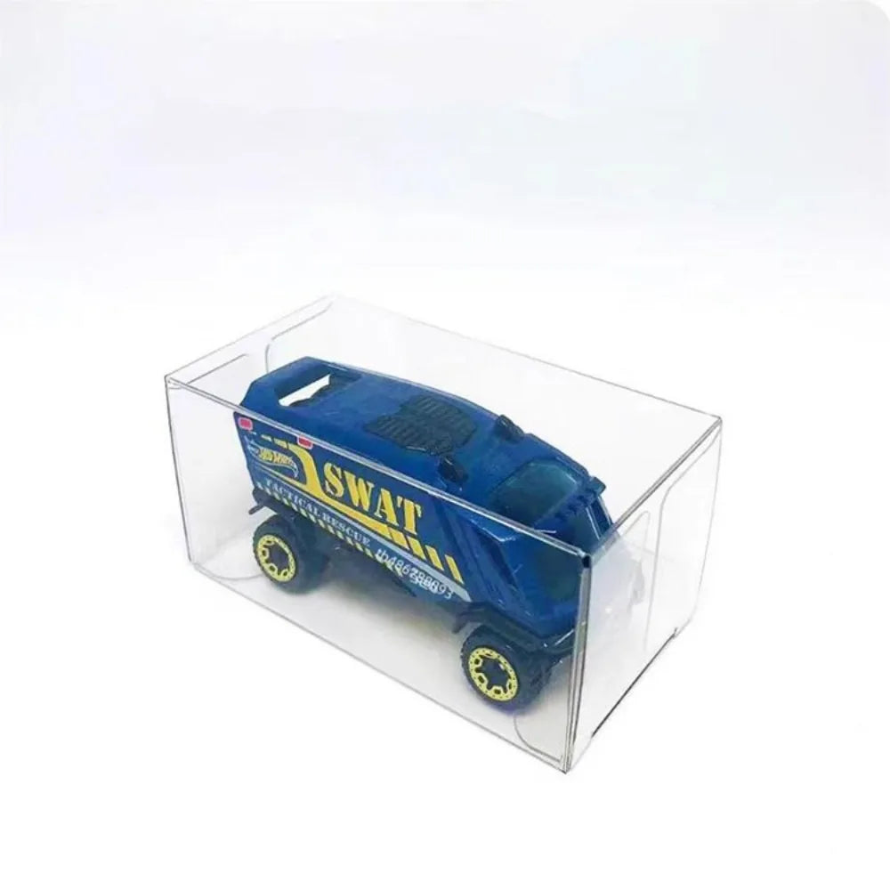 10Pcs Transparent Car Model Display Box 1/64 Toy Car Model Clear Anime Model Protection Showcase Dustproof PVC