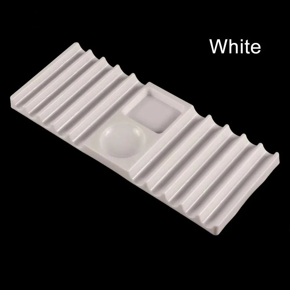 Multi-purpose Dual Form Holder 10-Compartment with Color Palette Nail Art Tools Holder Plastic Pen Stand for Nail Art Painting