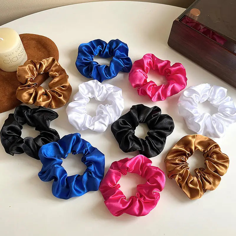 Satin Scrunchies Elastic Hair Bands For Frizz Prevention Satin Velvet Hair Ties Satin Hair Scrunchies Ponytail Holders
