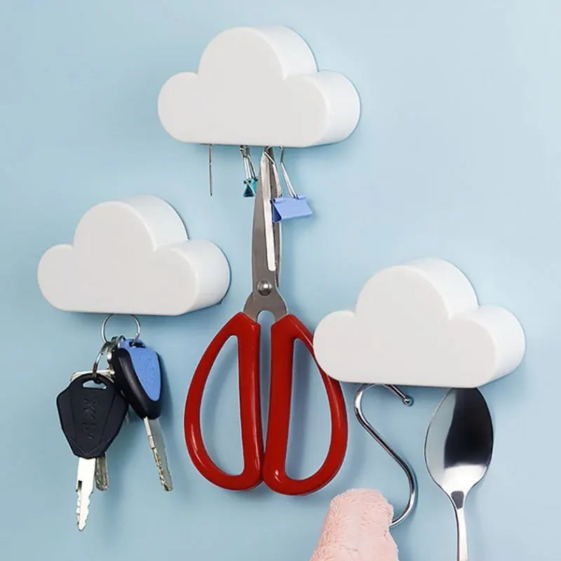 Creative Cloud Keychain Hook Magnet Suction Key Hanging - Sticky Key Rack for Wall and Doors - Easy Storage and Organization