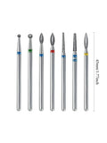 6PCS/7PCS Diamond Sand Nail Files Drill Cuticle Polishing Bit Nail Grinding Head Electric Manicure Set for Removing Acrylic