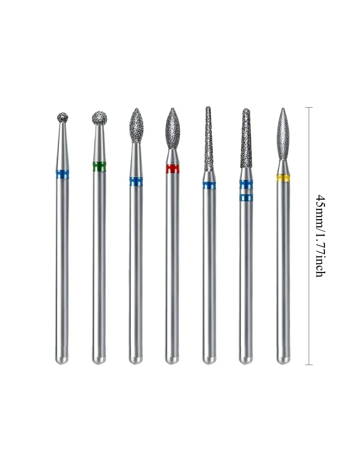 6PCS/7PCS Diamond Sand Nail Files Drill Cuticle Polishing Bit Nail Grinding Head Electric Manicure Set for Removing Acrylic