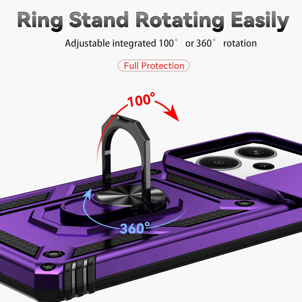 For Xiaomi 13T 12T 11T 15T 14T Pro 5G Lite Case Car Magnetic Ring Holder Armor Coque For Redmi 12 13C 12C 11A Lens Protect Cover
