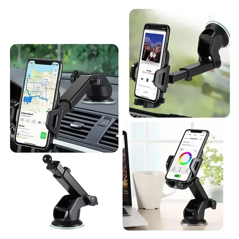 360° Rotatable Car Phone Mount Strong Suction Cup Windshield & Air Vent Phone Holder Stable Anti-Shake Cellphone Stand for Car