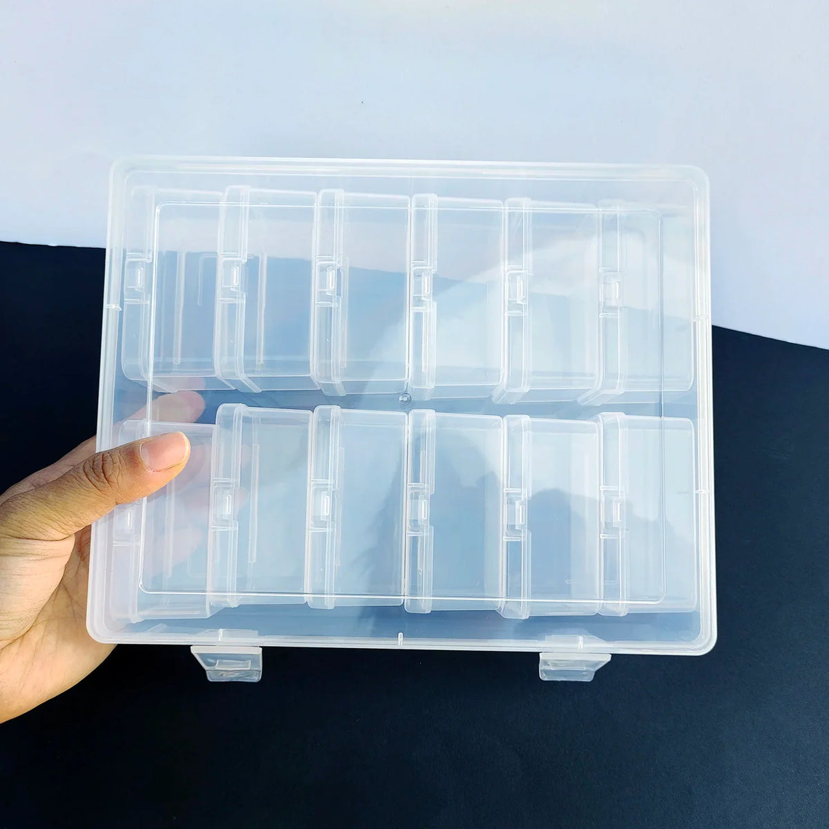 12/18/36Pcs Bead Storage Box Transparent Plastic Container with Hinged Lid, Small Items, Crafts, Jewelry Beads