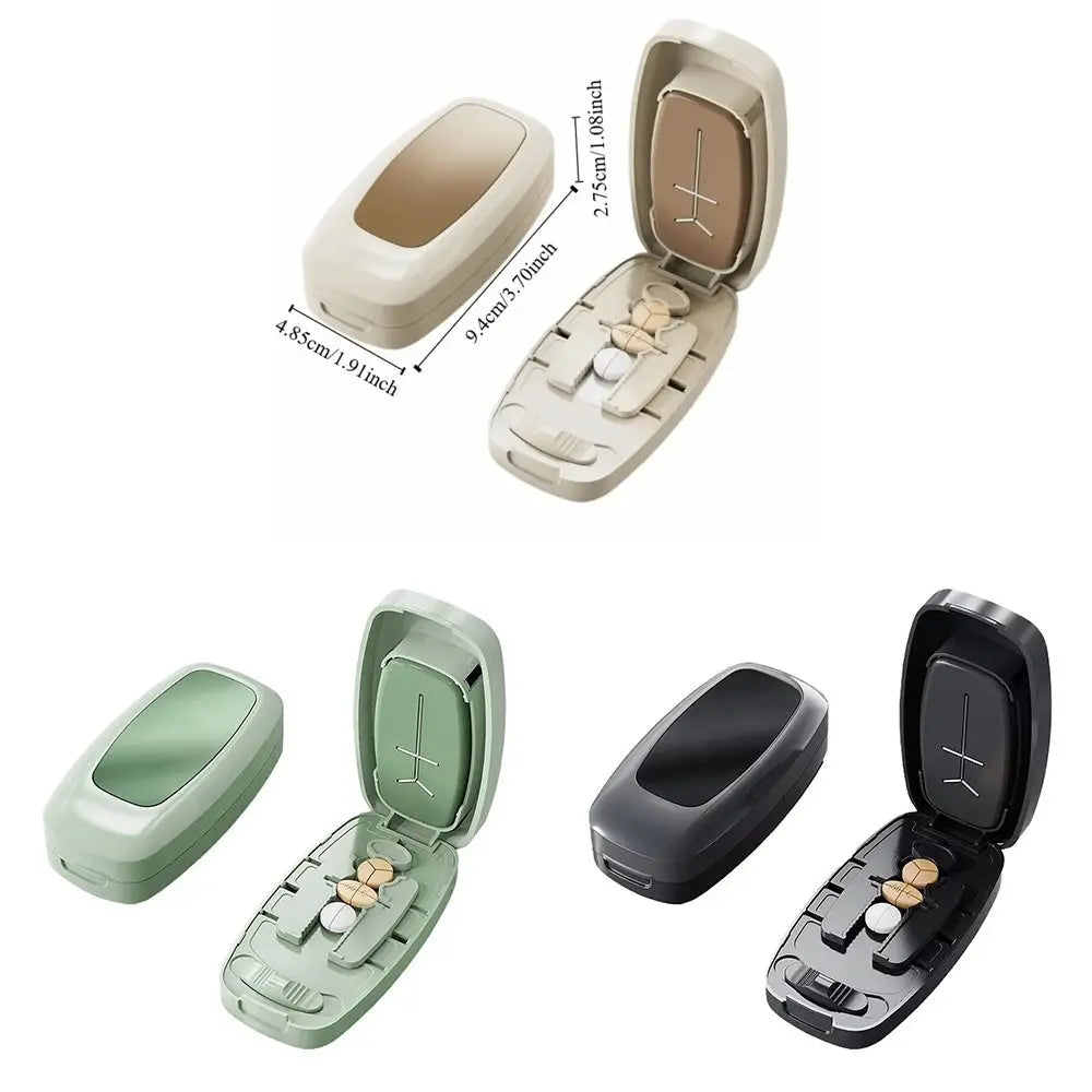 Detachable 2/3/4-in-1 Pill Cutter Box Dust-proof Multi-functional Medicine Cutter Precise Cutting Portable Pill Divider Outdoor