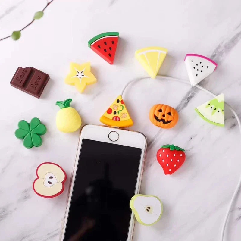 1pcs Fruit Shape Cable Protector Protective Sleeve Cute Anti-breakage Data Line Mobile Phone Charging Cable Protector For iphone