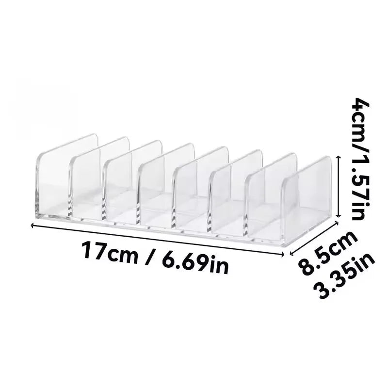 1pc, 7-Compartment Desktop Makeup Storage Box Plastic Organizer for Cosmetics Blush Eyeshadow Display Tray