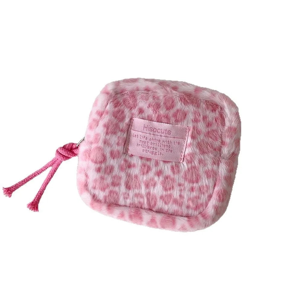 New Leopard Print Makeup Pouch Large Capacity Cosmetic Bag Multipurpose Sanitary Pads Bag